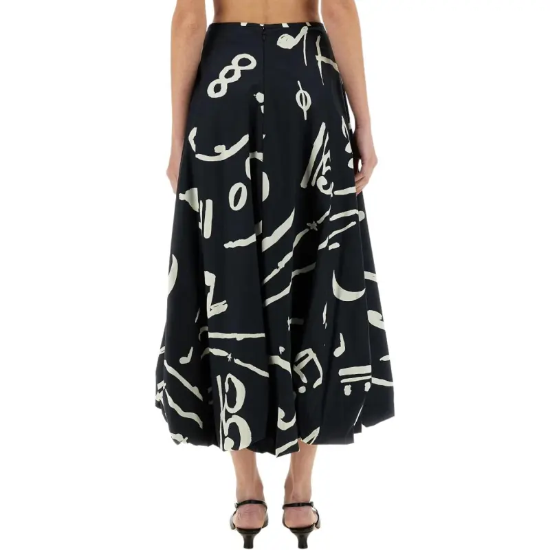 Alysi Graphic Printed Midi Skirt-1