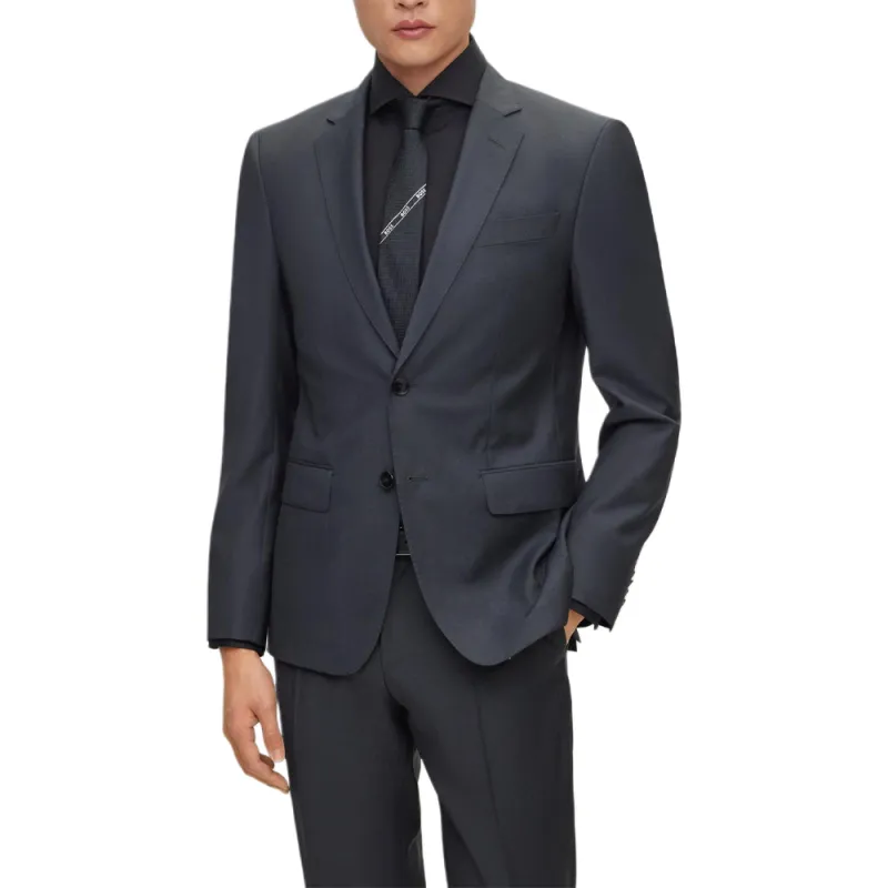 HUGO BOSS Slim-Fit Two-Piece Suit In Wool Business Suits Men's Dark Gray-1