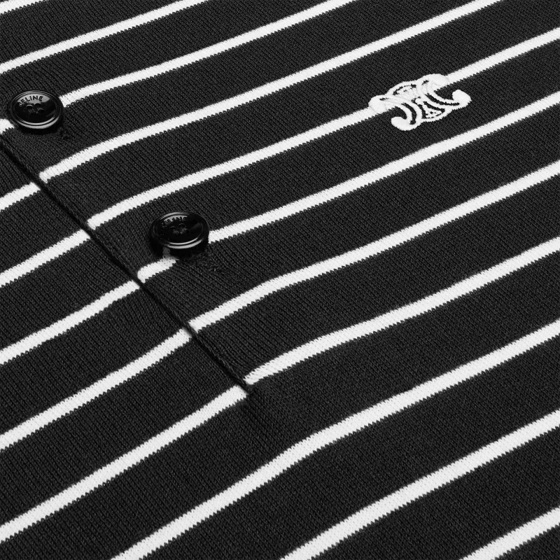 CELINE Triomphe Striped Fine Polo-9