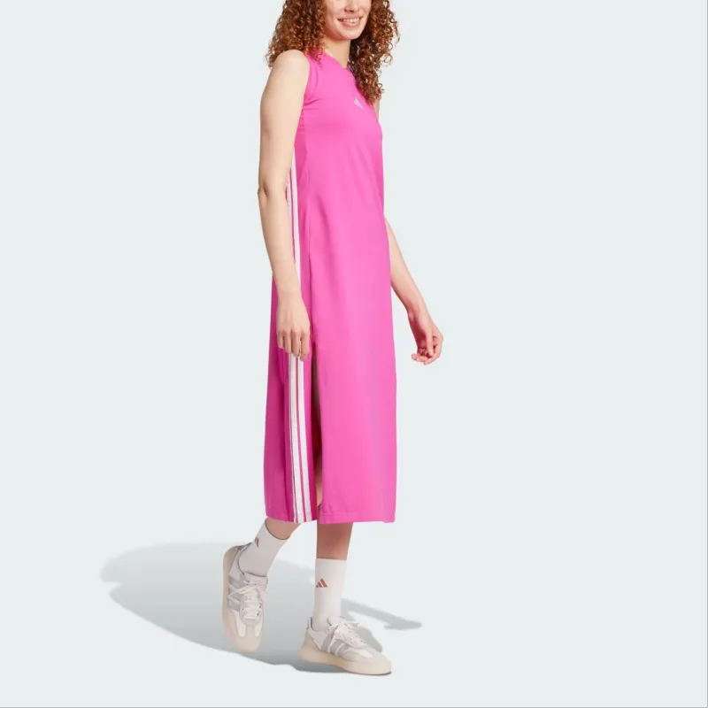 Adidas Free Shipping With AdiClub Essentials 3 Stripes Long Racerback Dress-4