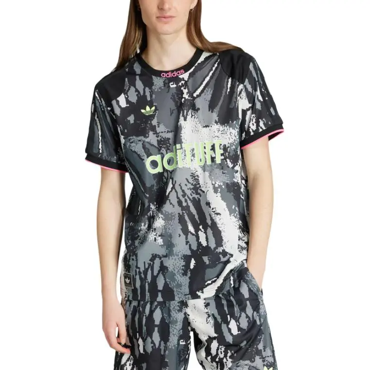 Adidas Originals Archive SS25 Soccer Jersey Men's Grey/Black/White/Green/Pink-1
