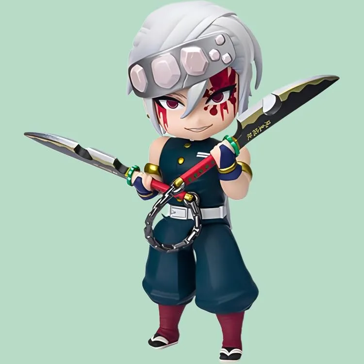 BANDAI Tengen Uzui Figuarts Mini Demon Slayer  Kimetsu No Yaiba Chibi Figures 10cm-4