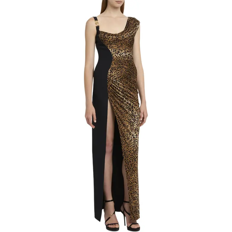 VERSACE Medusa '95 Leopard print Draped Gown-2