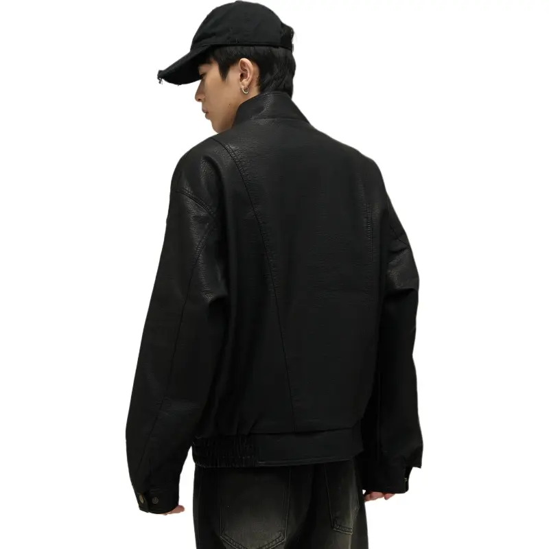 WLNEXT Leather Jacket Unisex Black-6
