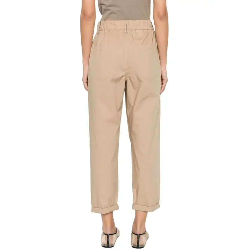 Brunello Cucinelli Embellished Lightweight Poplin Five Pocket Track Trousers-2