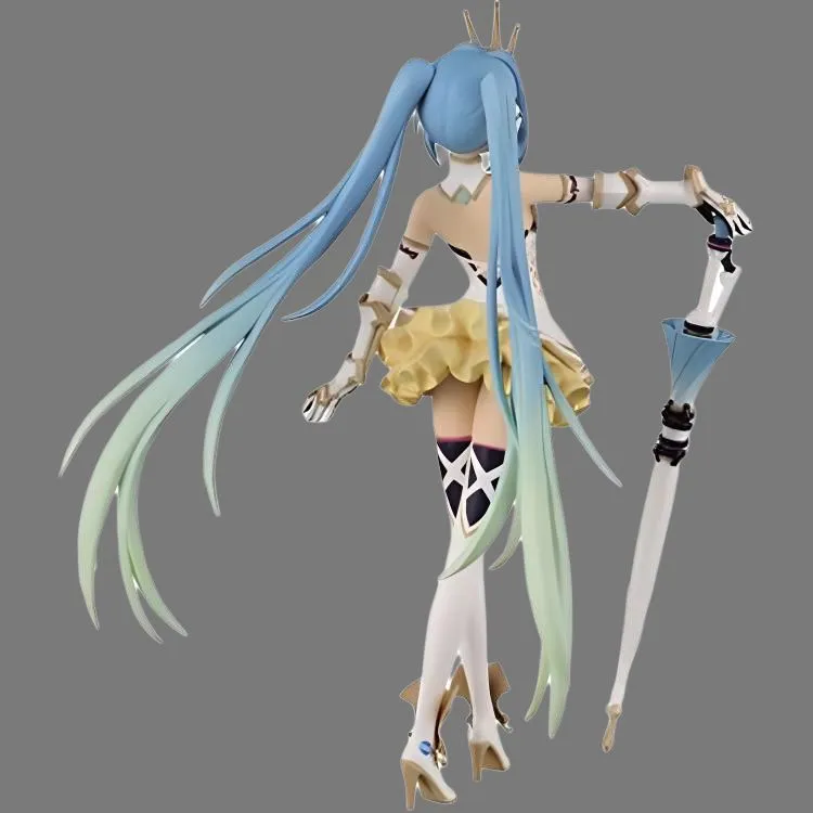 BANPRESTO Hatsune Miku SQ Series Glass Factory 2015 Racing Hatsune Miku 19cm Bonus Gifts-3