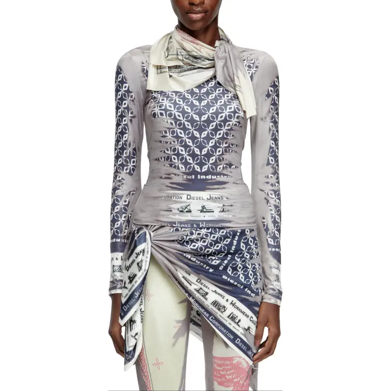 DIESEL T Anda Geometric Pattern Printed T Shirt-3