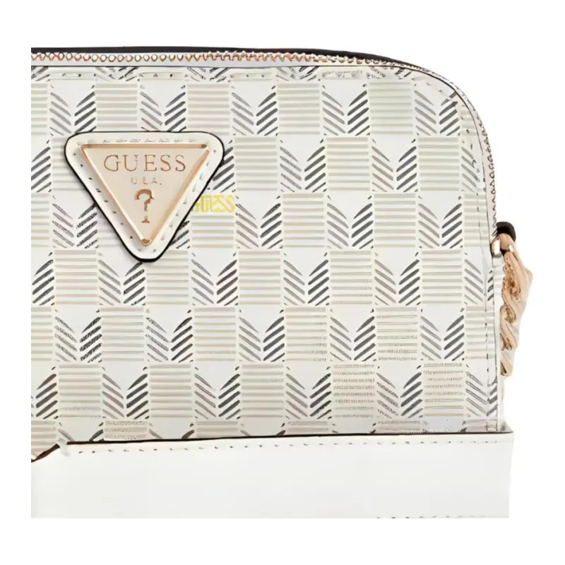 GUESS Artificial Leather Camera Crossbody Bag Women's Ecru-4