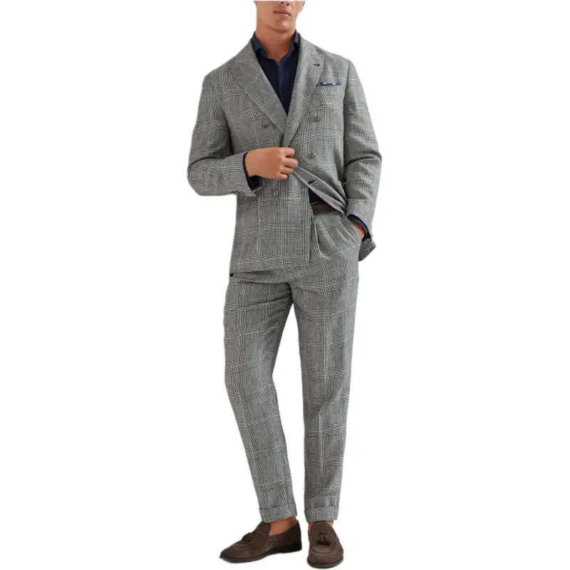 Brunello Cucinelli Prince Of Wales Trousers-1