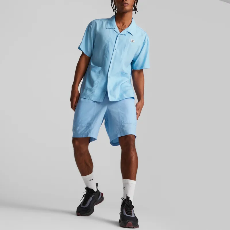 PUMA SS23 Downtown Casual Shorts Men Light Blue-3