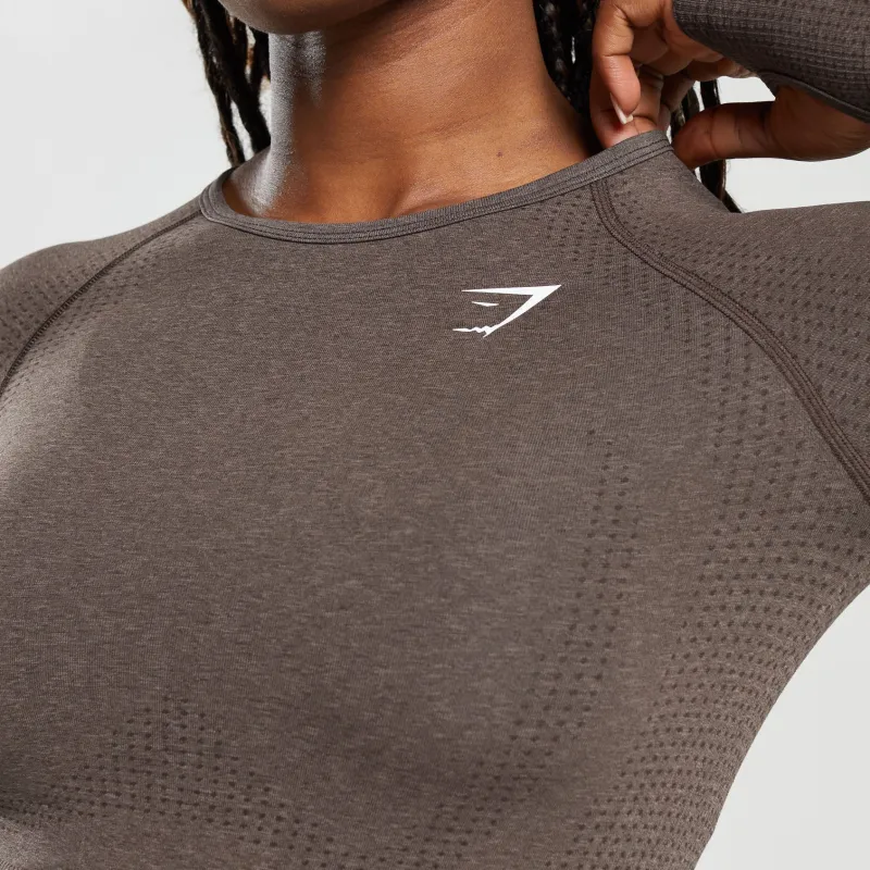 GYMSHARK T Shirt Women's Brown Mud Shale-5