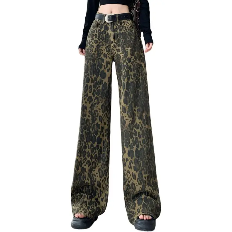 IJRJ Jeans Unisex Leopard Print-5