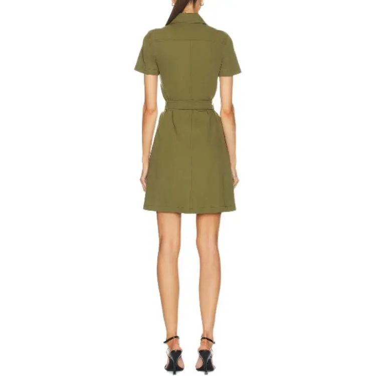 Burberry Double Breasted Belted Dress 'Kelp'-4