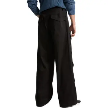 MICHAEL KORS Stretch Cotton Wide Leg Cargo Pants