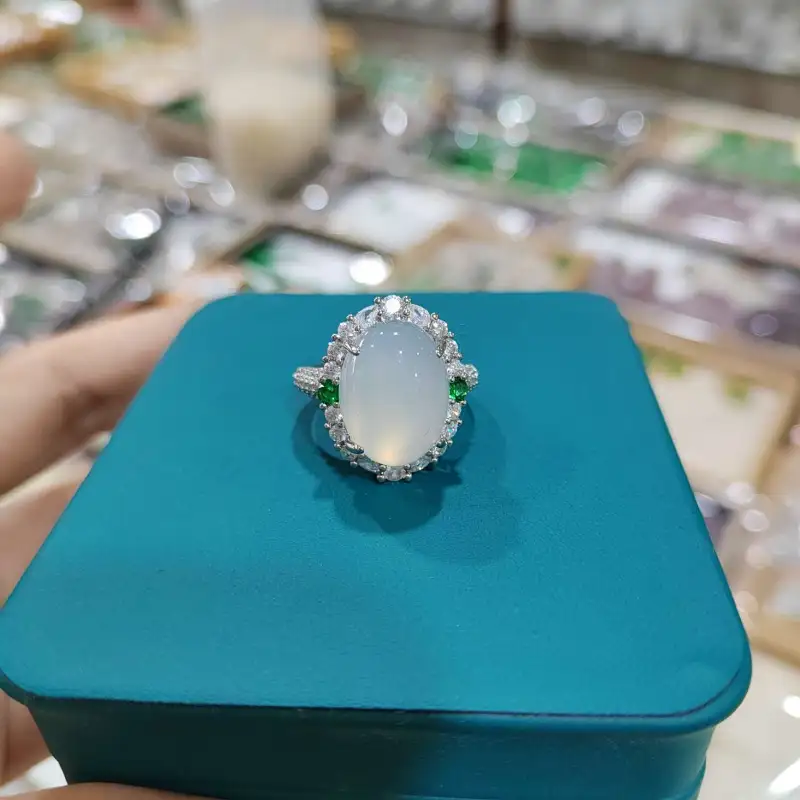 Gifts Chalcedony Jade Rings Unisex-2