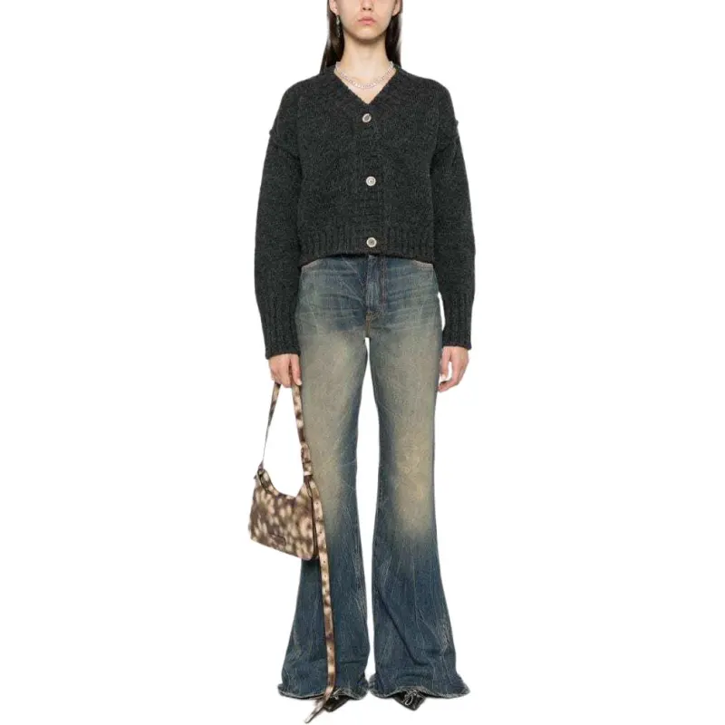 Acne Studios Knit Cardigan Anthracite Grey-2