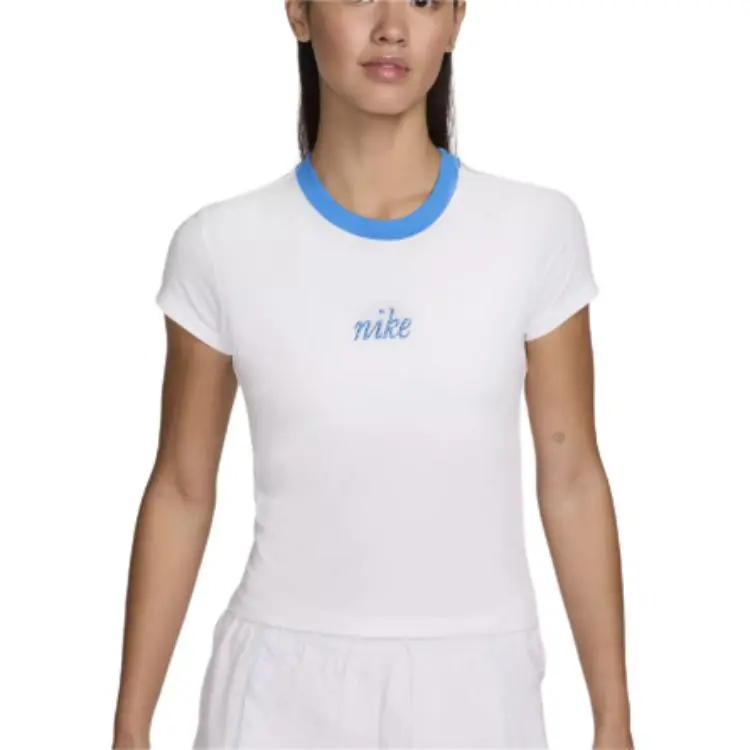 Nike Sportswear Chill Knit Women'ss Slim Fit Cropped T-Shirt White-1