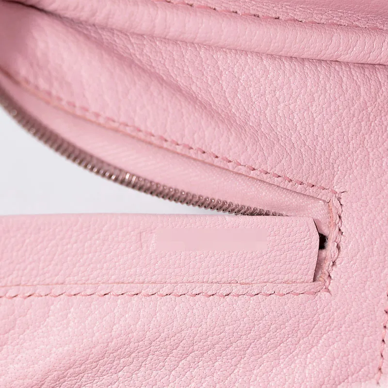 HERMES Plume Chevre Goatskin Handbag Mini Women's M7 Rose Darling Love Pink-8