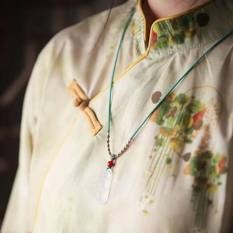 JUNWEN Chalcedony Necklaces Unisex-7