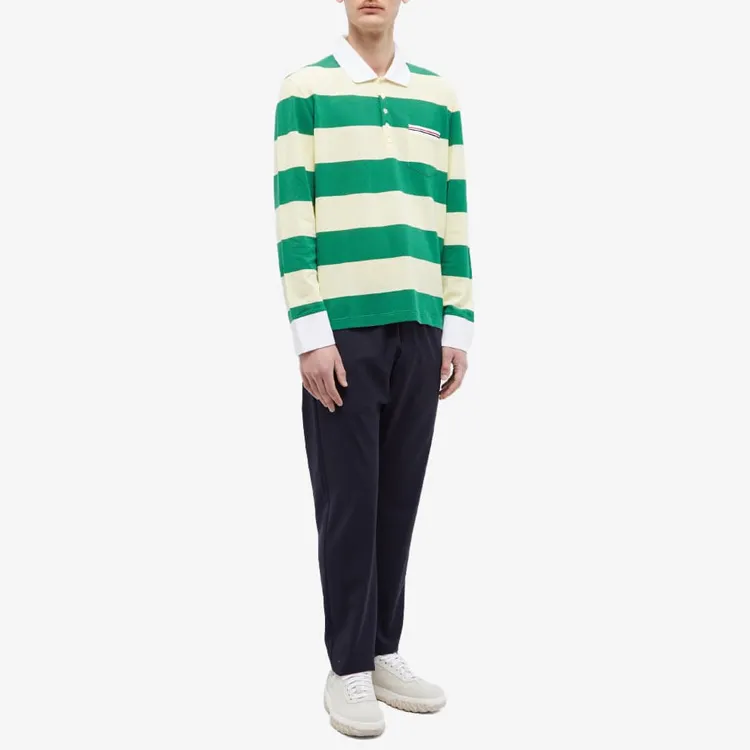 THOM BROWNE Polo Shirts Men Yellow Green-1