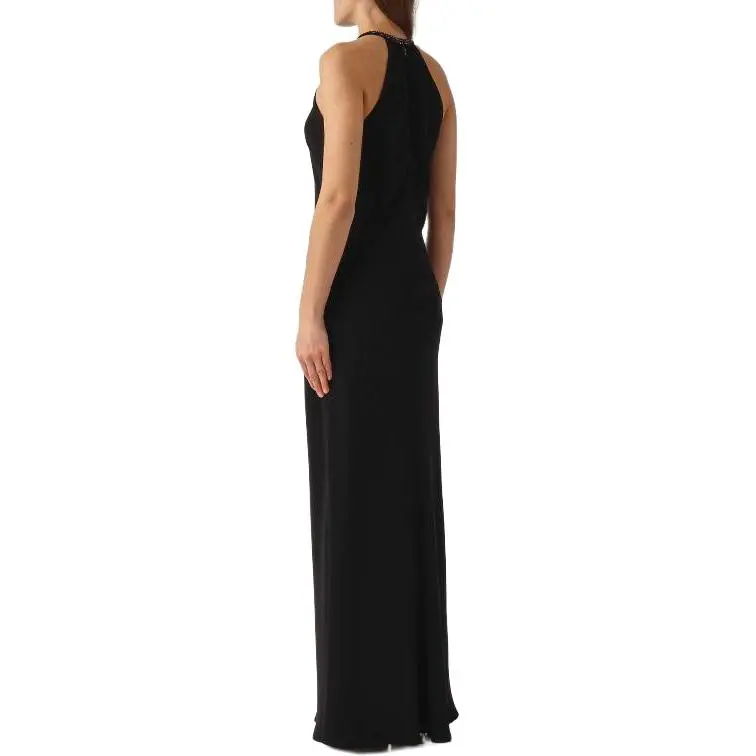 MaxMara Studio Fernet Halterneck Sleeveless Maxi Dress-1
