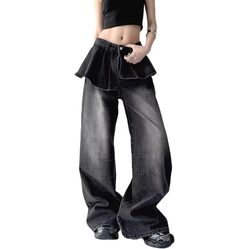 NHZN Jeans Women's Black Gray Color-1