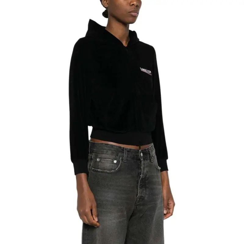 Balenciaga Logo Embroidered Zipped Hoodie-4
