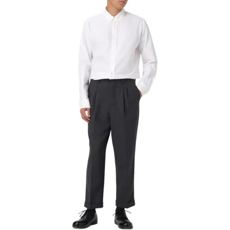 Ami Paris Pleated Tapered Leg Trousers-2