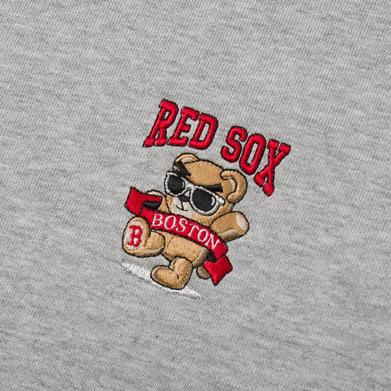 MLB Wrinkled Bear Collection Boston Red Sox Sweatshirt Men's Heather Gray-2