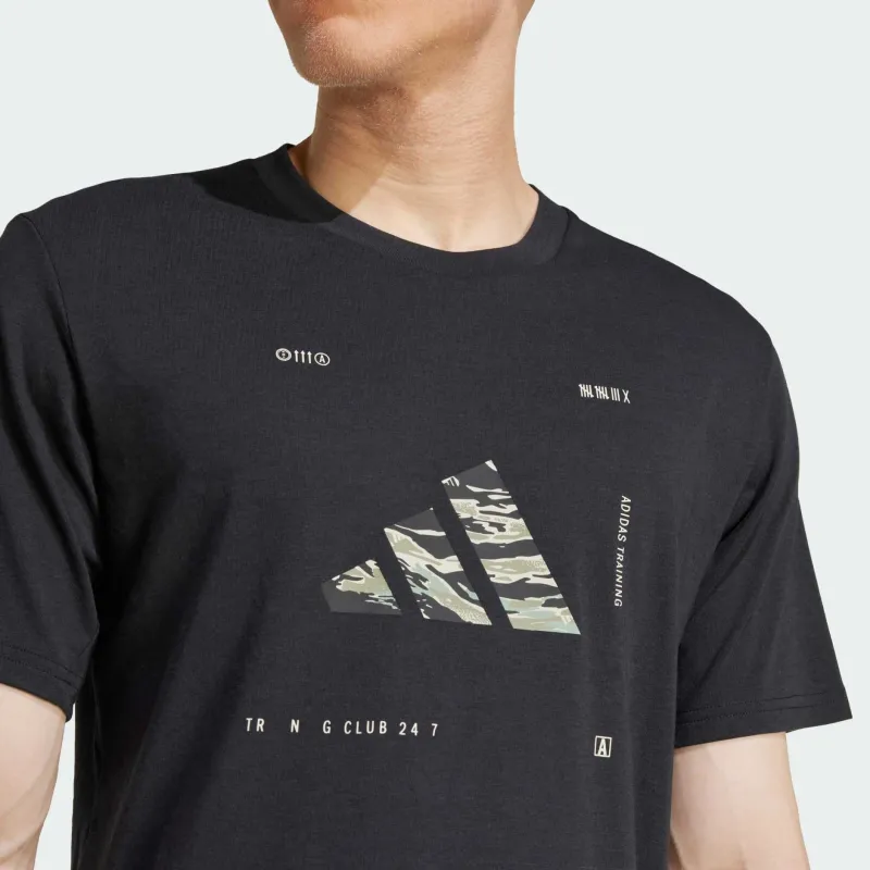 Adidas Free Shipping With AdiClub Climacool Training Camo Logo Graphic Tee-3