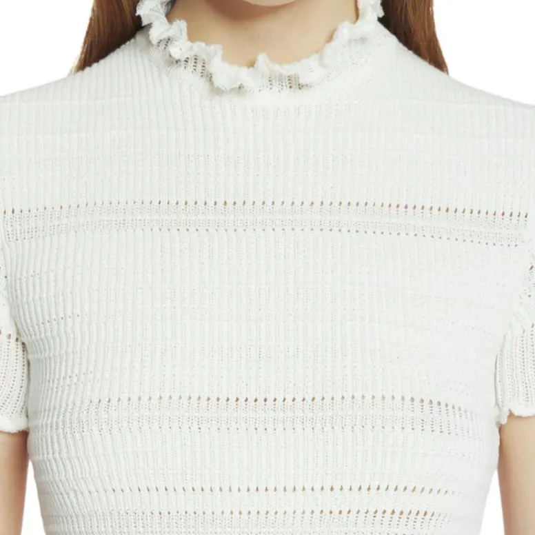 Lanvin Knitted Ruffled T Shirt-4