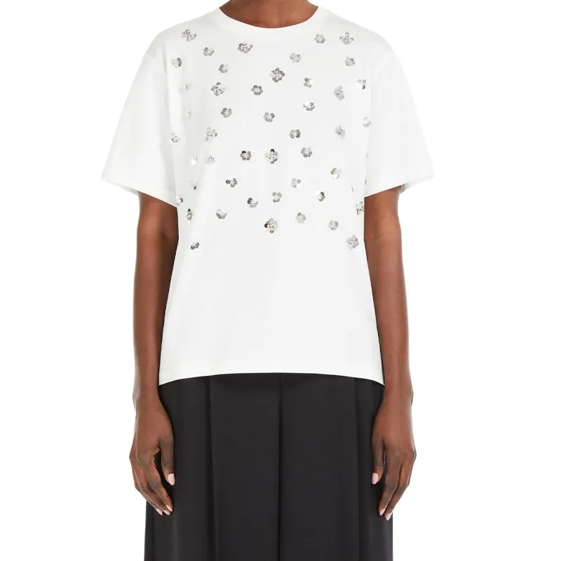 WEEKEND MaxMara Sequin Embellished Crewneck T-Shirt-1