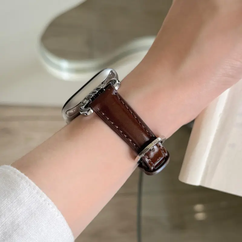 Wei Xin Apple Compatibility Watch Band Cowhide Leather Material-6