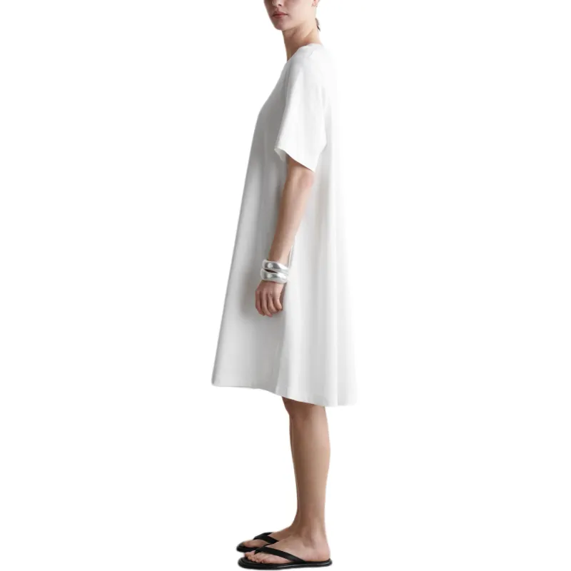 COS Short Sleeved Dress Women's White-3