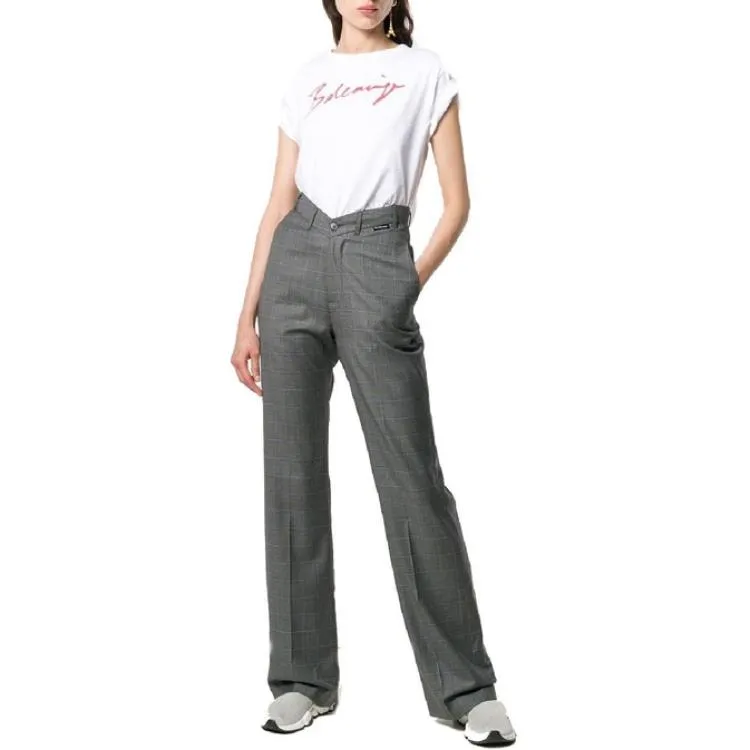 Balenciaga Checked Pants 'Grey'-1