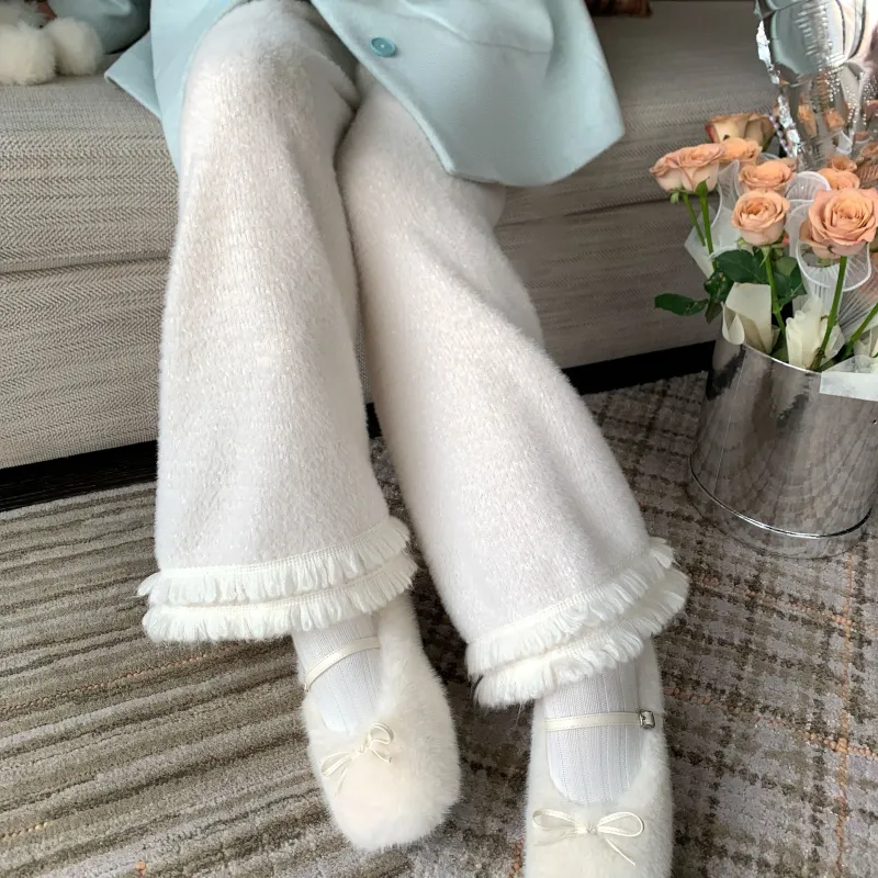 Blovelan Casual Pants Women's Snowflake White-4