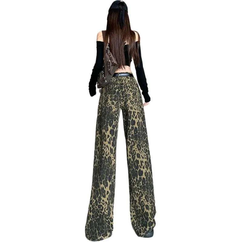 IJRJ Jeans Unisex Leopard Print-1