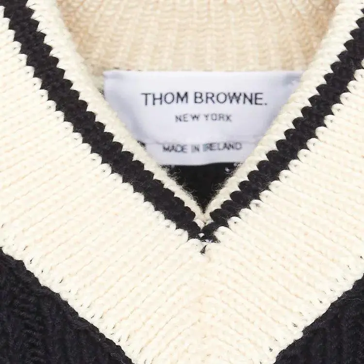 THOM BROWNE Cropped Sleeveless Jumper-6