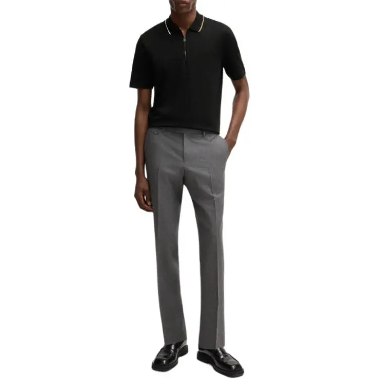HUGO BOSS Half zip Interlock weave Polo Shirt-1