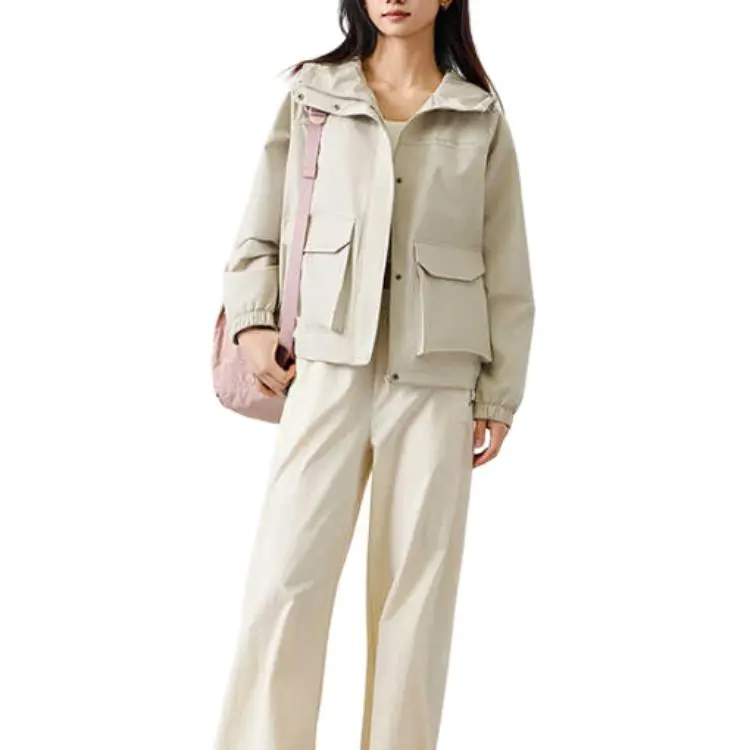 CHAOJIANTA Jackets & Coats Women's Plain Serene Gray-2