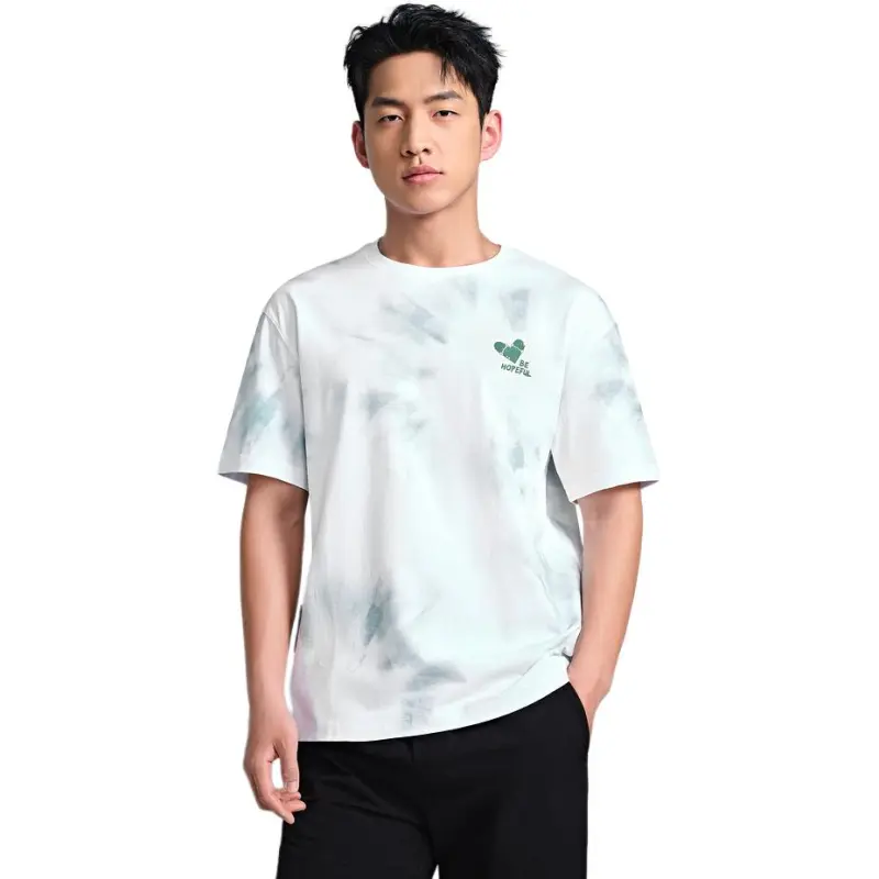 HLA T Shirts Men Ecru Pattern W0-3