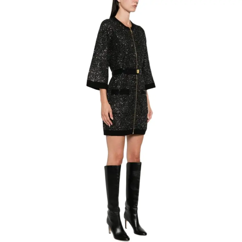 Elisabetta Franchi Sequin Thread Mini Dress-4