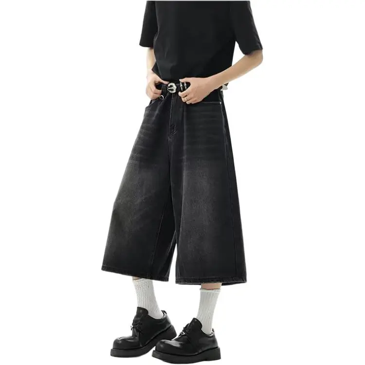 MGXEK Denim Shorts Unisex Black-3