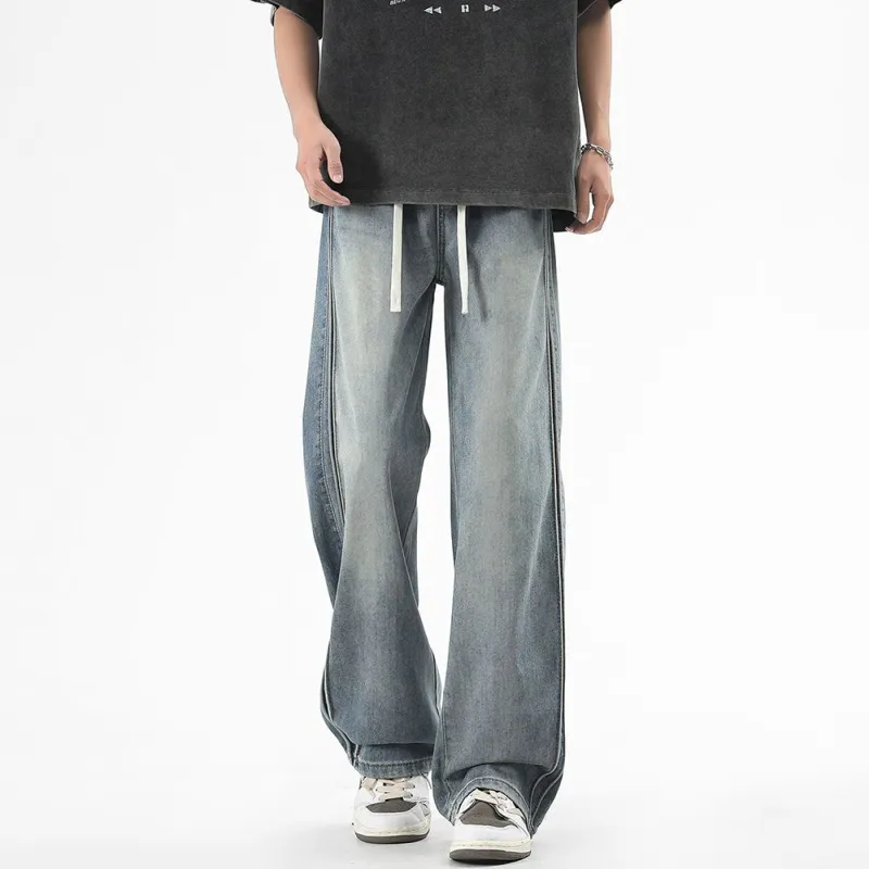 BEAR UNION Jeans Unisex Distressed White Gray-9