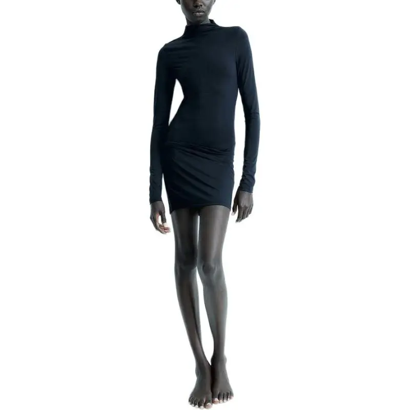 H&M Long Sleeved Dress Women's Black-1
