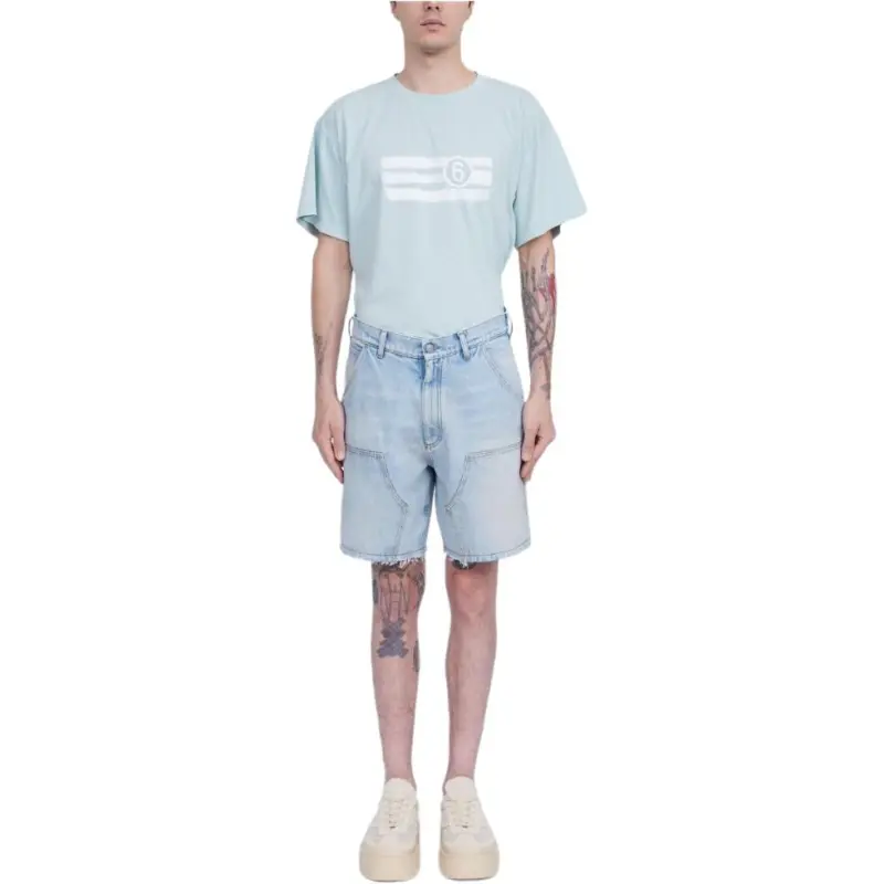 MM6 Maison Margiela Numbers motif Denim Shorts-1