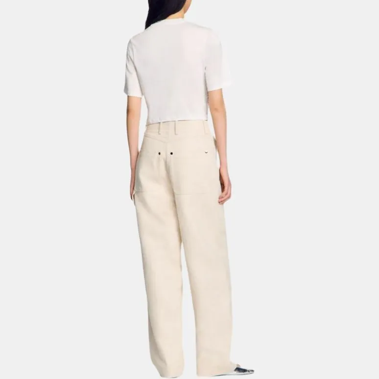 Sandro Beaded Cropped T shirt-2