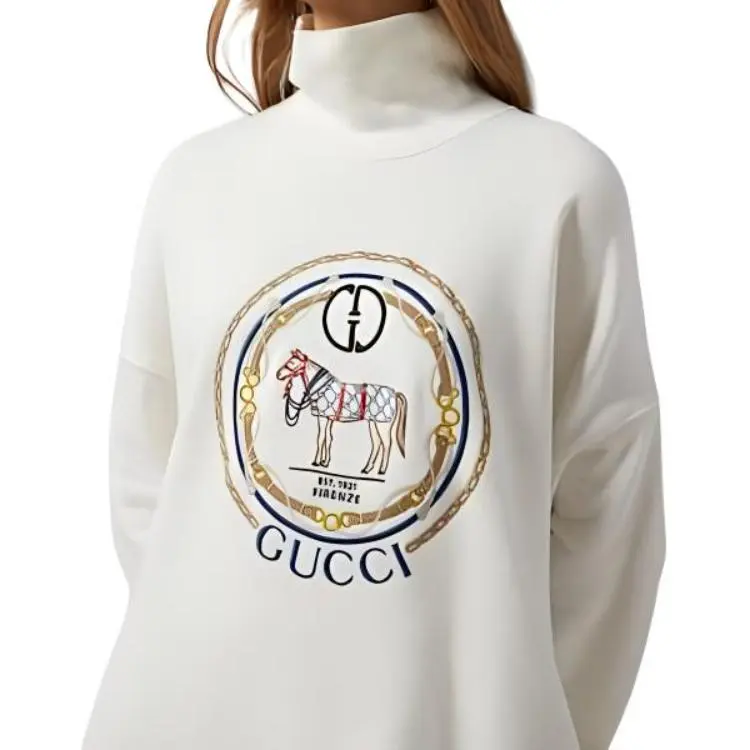 GUCCI Jersey Sweatshirt With Embroidery Sweatshirt Women's White-1