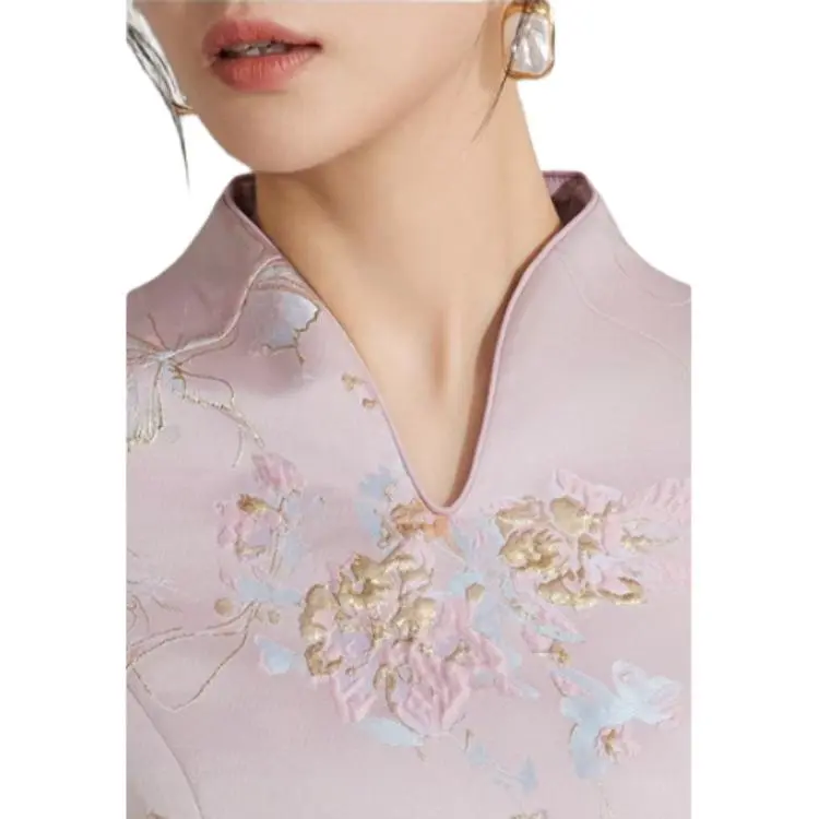 BBLLUUEE Long Sleeved Dress Women's Rose Pink-0