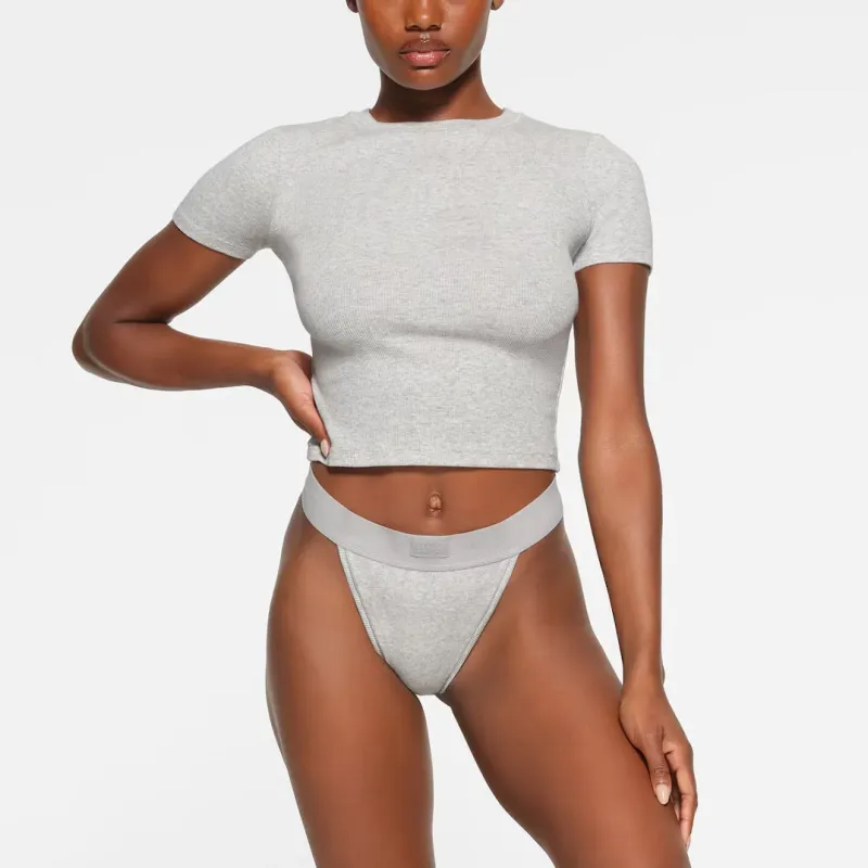 Skims T Shirts Women's Light Heather Gray-1